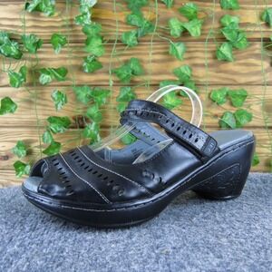 J-41 Women's Americas Black Synthetic Sandals Size 9M Adjustable Strap Wedge